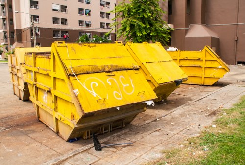 Holborn street with a skip placed legally per permit