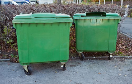 Empty skip placed on a residential property in Holborn